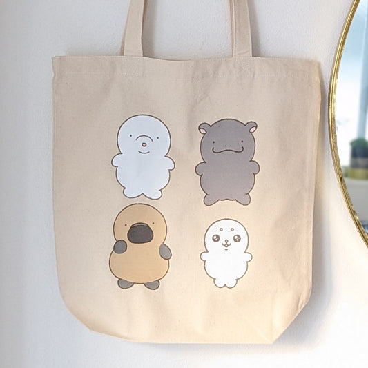 1BT ベルーガのまろみとナカマたち トートバッグ