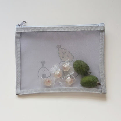 2OM おにぎりのデリケートゾーン　メッシュフラットポーチ