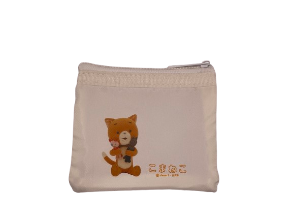 KOM-014 こまねこ　メッシュコンパクトポーチ　ブラウン