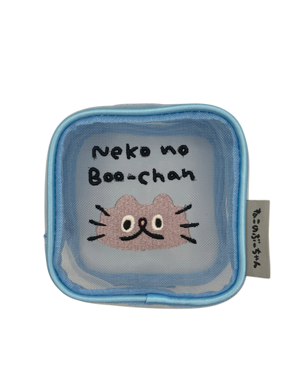MCB-04 ねこのぶーちゃん 刺繍メッシュポーチ （ぶーちゃん）