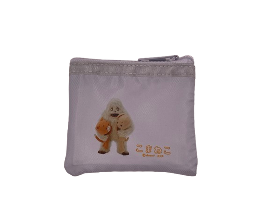 KOM-013 こまねこ　メッシュコンパクトポーチ　サックスブルー