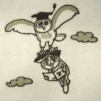 仕事猫刺繍ブックカバー