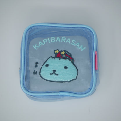 MAK-81 カピバラさん　刺繍メッシュボックスポーチ（とぅえんくるさん）