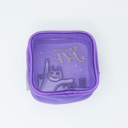 MAC-025 刺繍メッシュポーチ　言わんこっちゃナイト