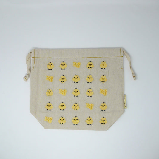 MAR-025 リラックマ刺繍巾着（キイロイトリ）