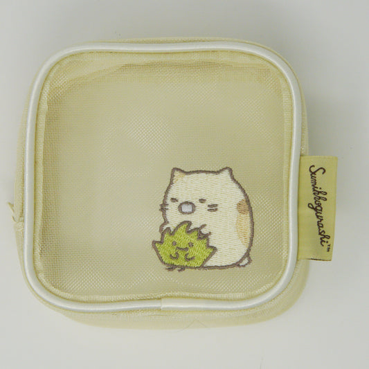 MAS-010 すみっコぐらし刺繍メッシュスクエアポーチ(ねこ)