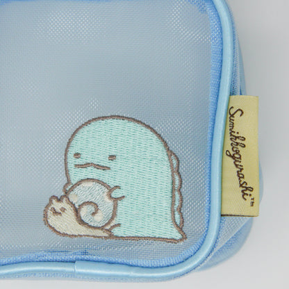 MAS-011 すみっコぐらし刺繍メッシュスクエアポーチ(とかげ)