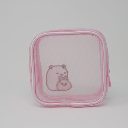 MAS-007 すみっコぐらし刺繍メッシュスクエアポーチ(しろくま)