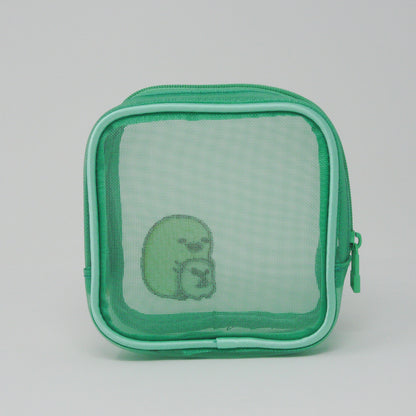 MAS-009 すみっコぐらし刺繍メッシュスクエアポーチ(ぺんぎん？)