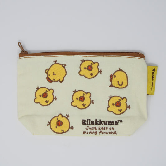 MAR-014 リラックマ 刺繍フラットポーチ キイロイトリ
