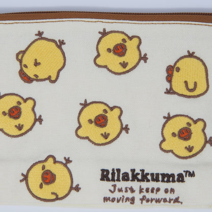 MAR-014 リラックマ 刺繍フラットポーチ キイロイトリ