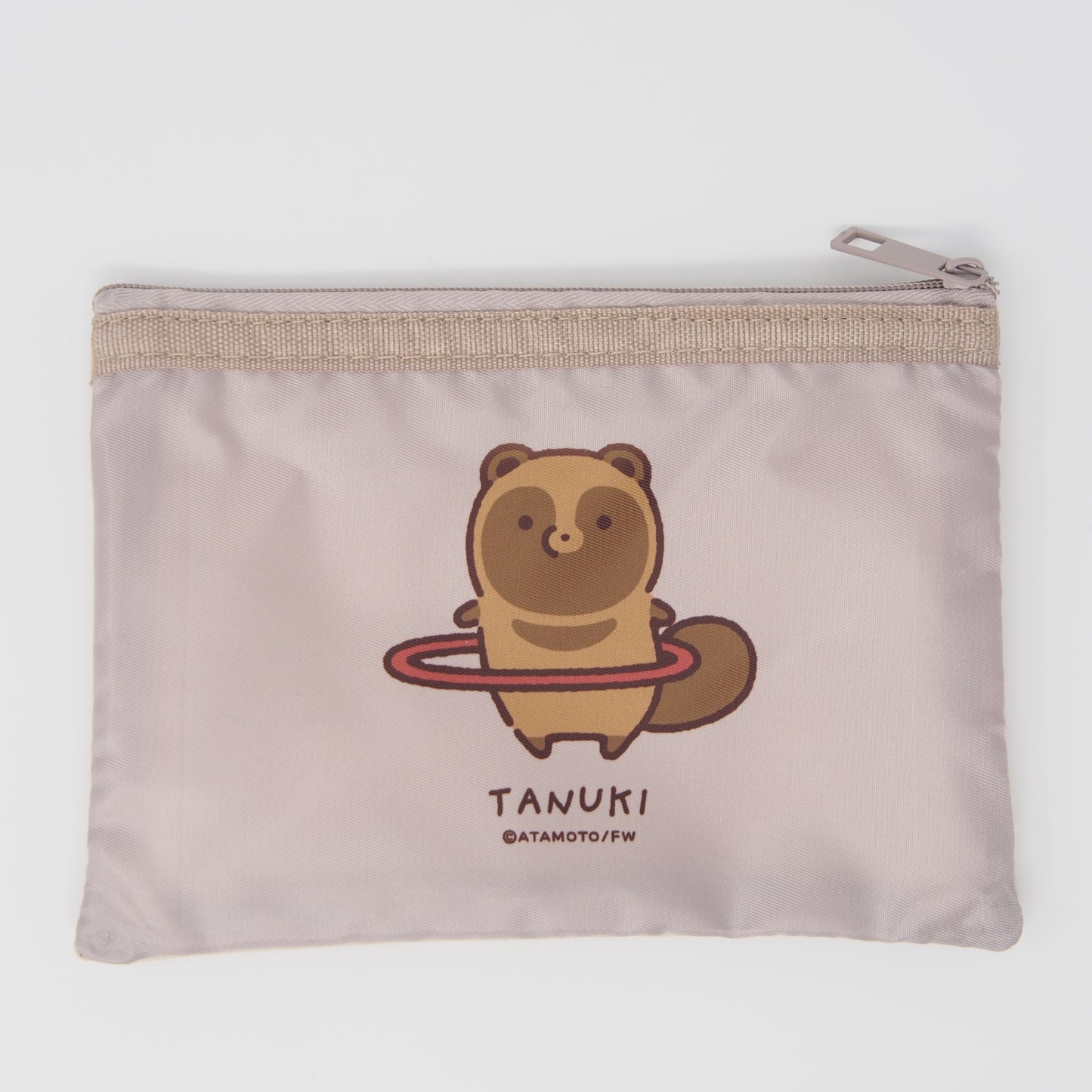 MAT-10 タヌキとキツネ　メッシュミニポーチ　タヌキ