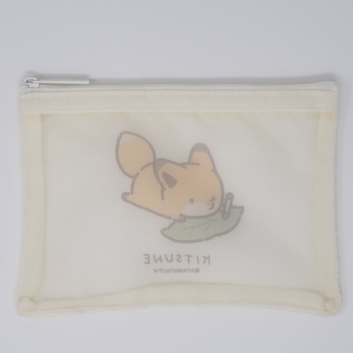 MAT-11 タヌキとキツネ　メッシュミニポーチ　キツネ