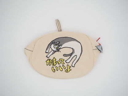 MAC-003 電話猫 かまって刺繍ポーチ