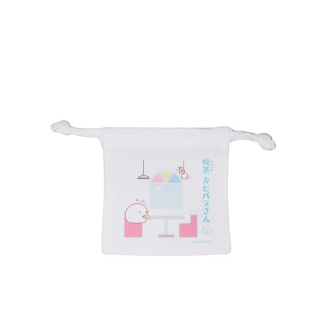 カピバラさん喫茶ミニ巾着(なまけものくんとノミくん)