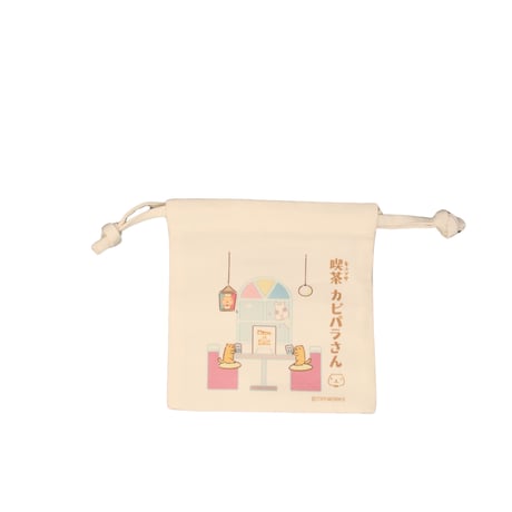 カピバラさん喫茶ミニ巾着(プレーリーさんとリャマさん)